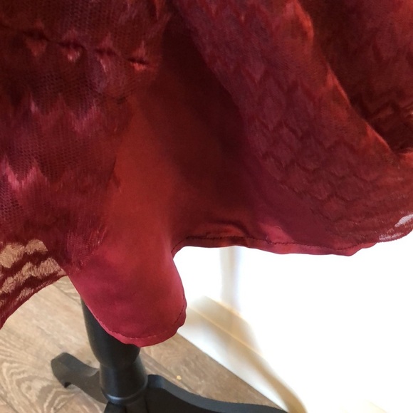 Cider party prom dress velvet and lace burgundy red size  XL strapless - Picture 7 of 11